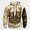 Men's Green Moon Ghost Haunted Castle Forest Bat Full Print Hoodie Halloween Gothic Long Sleeve Hooded Sweatshirt For Streetwear