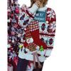 Foreign Trade Autumn and Winter New Thick Christmas Sweater Hand Decorated Button Letters Snowman Doll Pullover Sweater for Women 3525 EMA