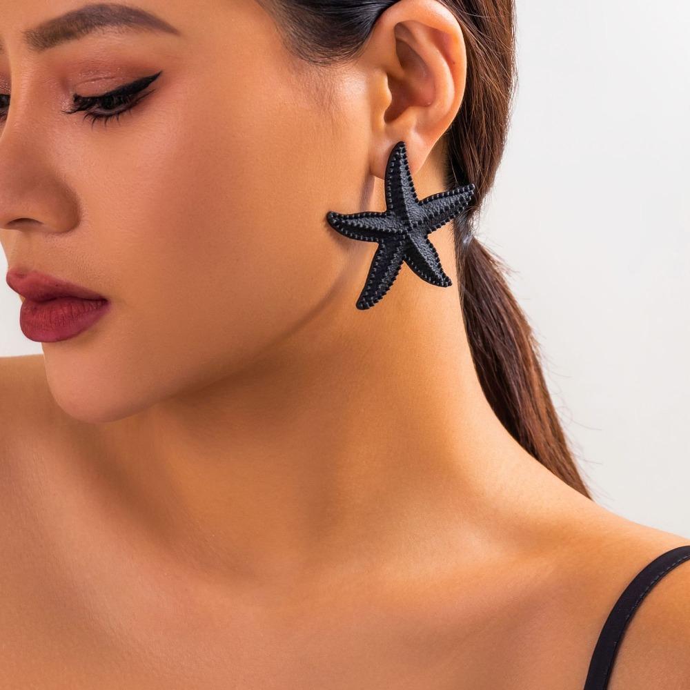 Bohemian Starfish Stud Earrings Starfish Pendant Earrings Jewelry Accessories