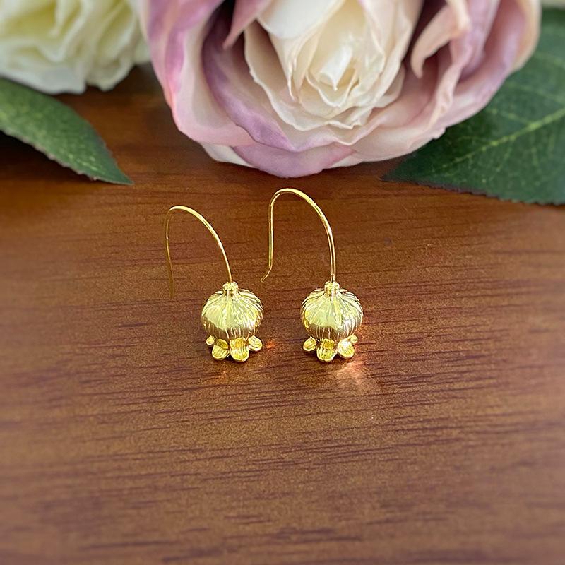 Элегантный ушной крючок «Лилия долины» для женщин, легкие роскошные новые китайские серьги-гвоздики