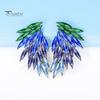 1 пара перьевых шипов в форме крыльев, серьги-гвоздики для ушей, персонализированные цветные стеклянные женские серьги-гвоздики, модные ювелирные изделия, подарок