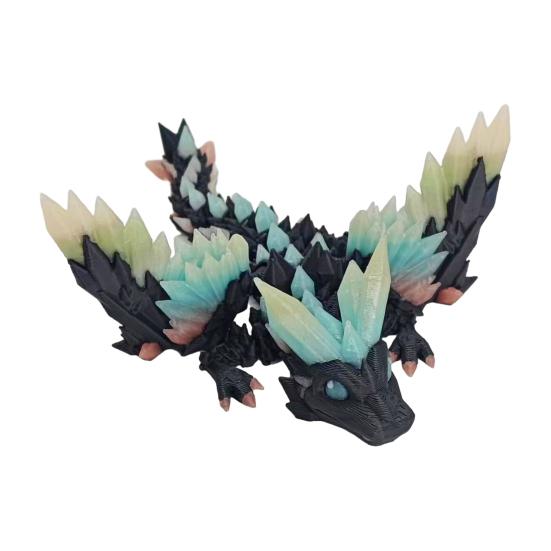 3D Printed Dragon Figurine Glow-in-the-dark Flying Dragon Fidget Toy with Movable Joints Luminous Articulated Dragon Decoration Ornament