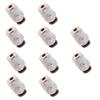 10pcs Pneumatic Fittings Connecting for Hose Tube Durable Sliver
