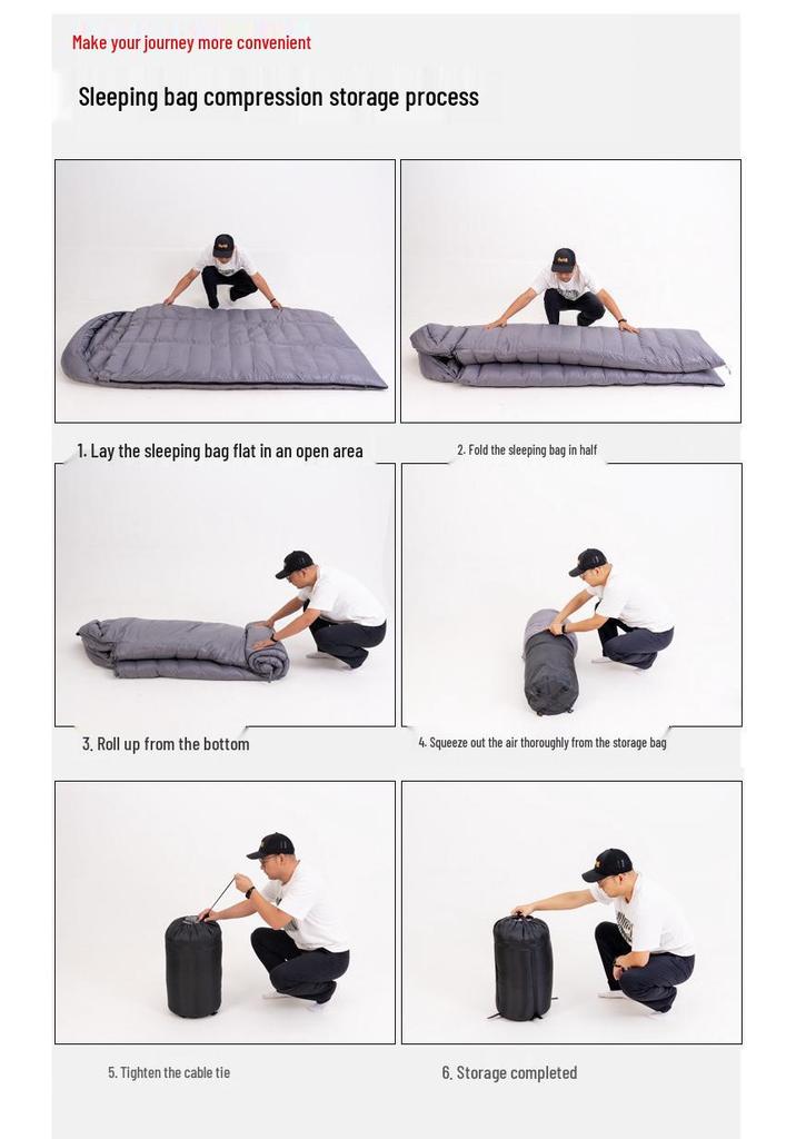 50% Duck Down Ultra-Light Double Sleeping Bag for All Seasons - Perfect for Outdoor Couples