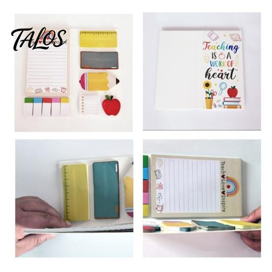 Thick Paper Notes for Journaling Teacher Themed Sticky Notepads Set, Campus Theme Smooth Notes, Cartoon Set Creative Index Stickers Portable
