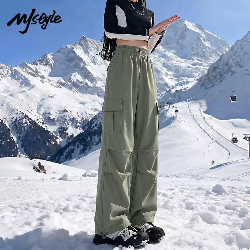 Женские прямые рабочие брюки MJ STYLE с высокой талией для активного отдыха