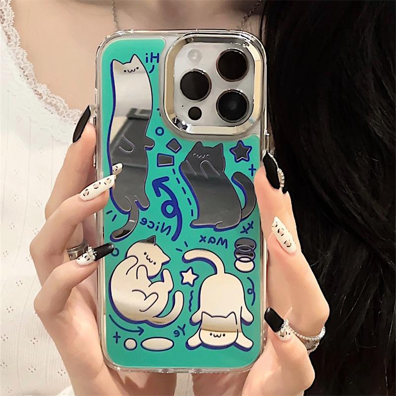 Zhitai Apple 16 Case: Compatible with iPhone 15 Pro and 13/14 Pro, Three-in-one Mirror Design for iPhone 12, Cartoon Style for iPhone 8.
