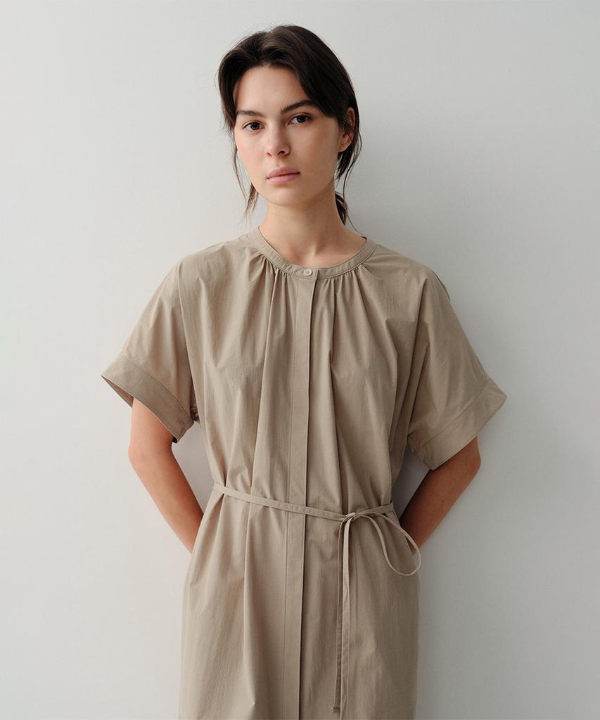 Ia Talia Shirring Dress (Beige)