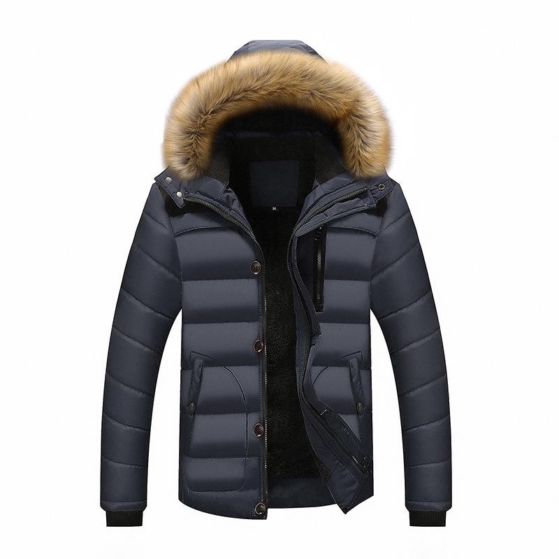 Winter Men 'S Cotton Jacket Hooded Casual Large Size Men 'S Cotton Jacket Plus Velvet Thickening