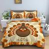 2025 Luxury New 3D Print Autumn Thanksgiving Day Duvet Cover King Queen Cartoon Orange Pumpkin Turkey Bedding Set Maple Leaves