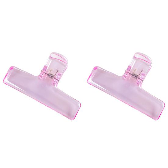 2Pcs Clear Acrylic Binder Clips with Strong Grip Colorful Paper Clips for Office School Home Reusable Binder Clips for Organizing