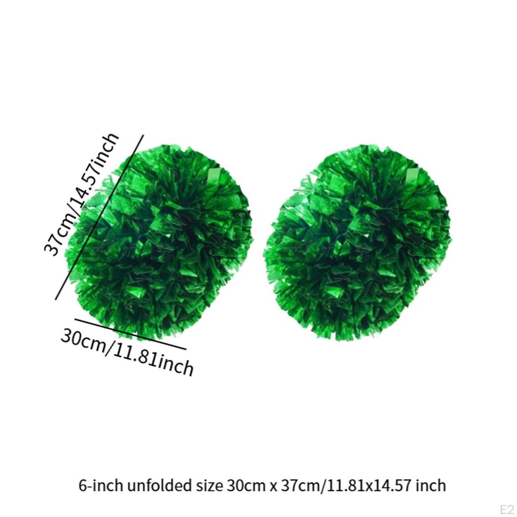 2 Pieces Cheerleading Pom Poms Cheer Shiny for Girls Women Accessories Cheering