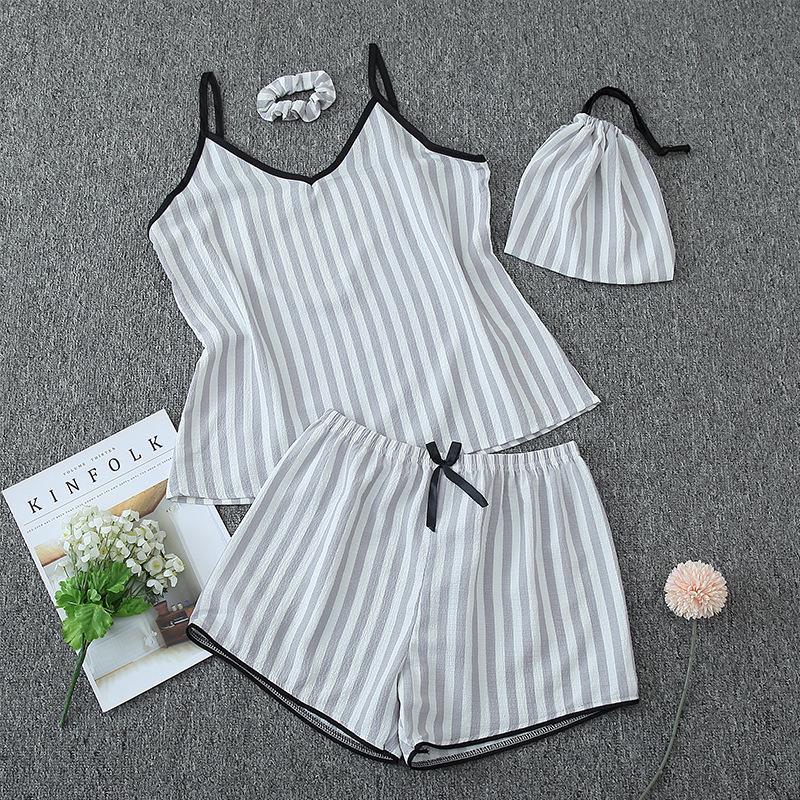 Комплект хлопковой пижамы для парного ношения родитель-ребенок - Женская майка и шорты с детской домашней одеждой из 7 предметов.