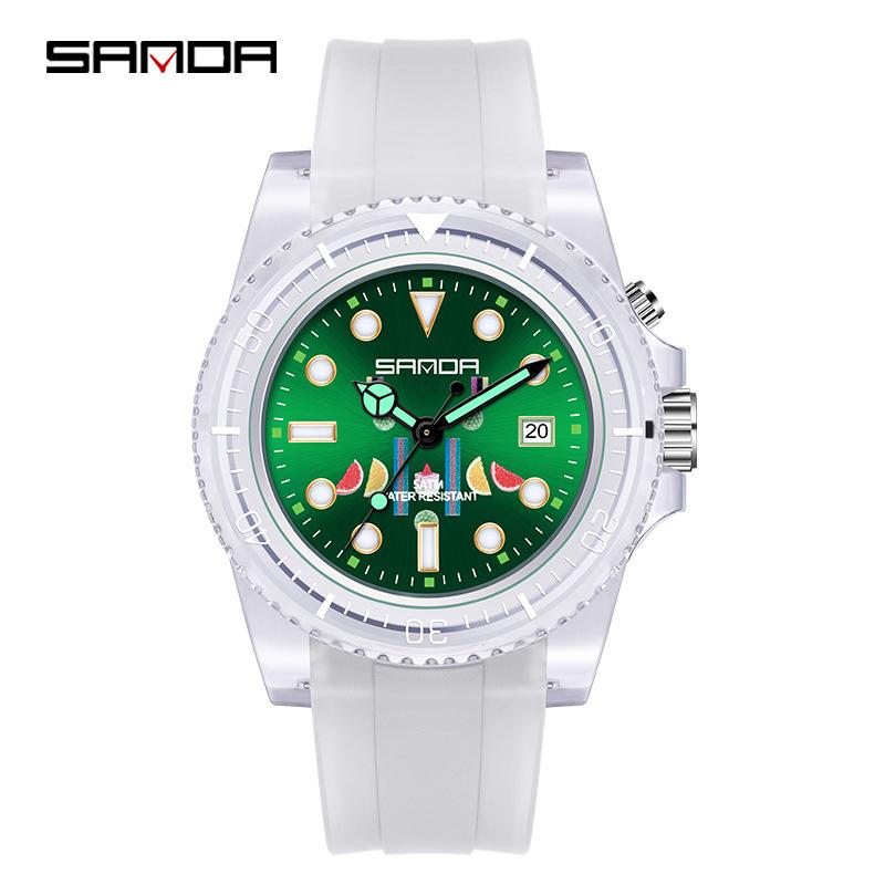 SANDA New Calendar Electronic Quartz Watch Fashion Sports, Waterproof Leisure Creative Male and Female Student Watches