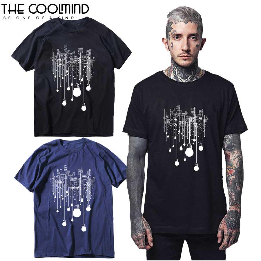 THE COOLMIND 100% хлопок короткий рукав прохладная мужская футболка повседневная свободная прохладная мужская футболка с круглым вырезом мужские футболки