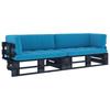 Day and Night - Day and Night 2-seater Pallet Sofa with Black Impregnated Pine Wood Cushions
