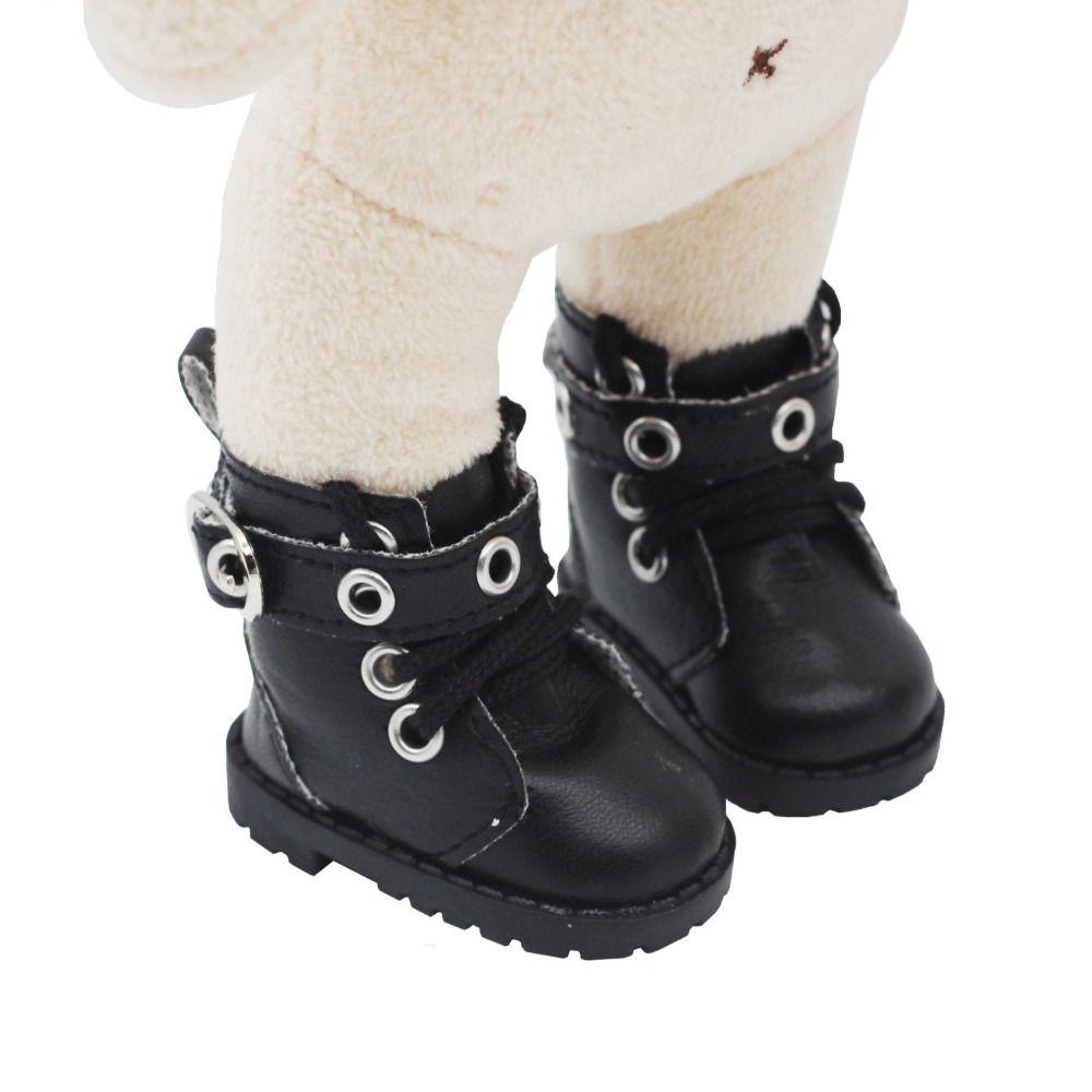 1 Pair Casual Wear Doll PU Leather Shoes Lightweight 20cm Doll Leather Boots DIY Doll