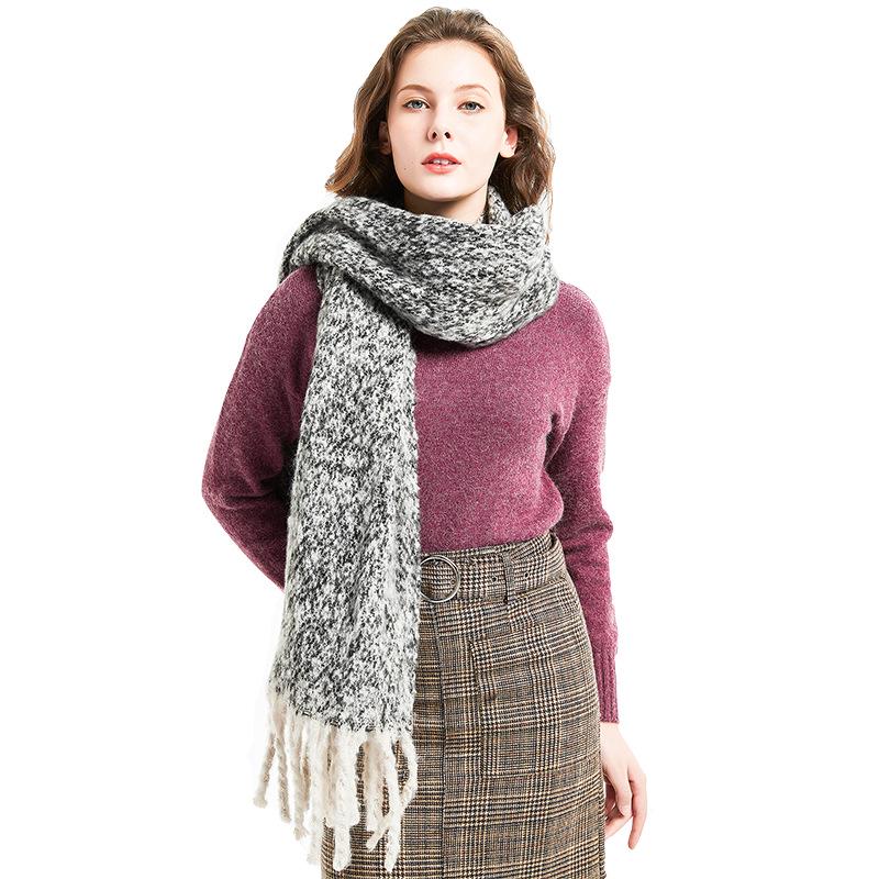 Autumn and Winter Circle Sand Thick Tassel Flower Matching Scarf Shawl Thick Braid Thickened Tonglu Scarf