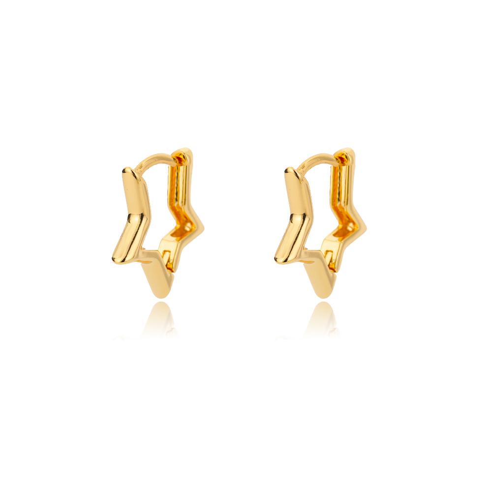 316L Stainless Steel Star Earrings For Women Gold Color Geometric Star Hoop Earring Girl Jewelry Hypoallergenic Accessories