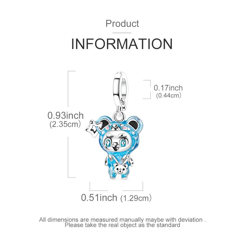 925 Silver Beads Bear Guinea Pig Owl Bee Sheep Dangle Fit Original Bracelet Making For Woman Jewelry DIY Gift
