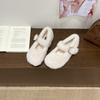 Inner Heightening Retro Fluffy Shoes Single Shoes Women's 2025 Autumn and Winter New with Skirt Velvet Mary Jane Shoes