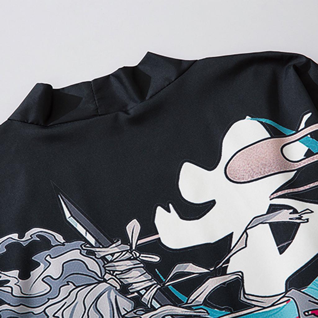 Летние японские кимоно с рукавами с пятью точками, мужские и женские плащи, куртка, блузка