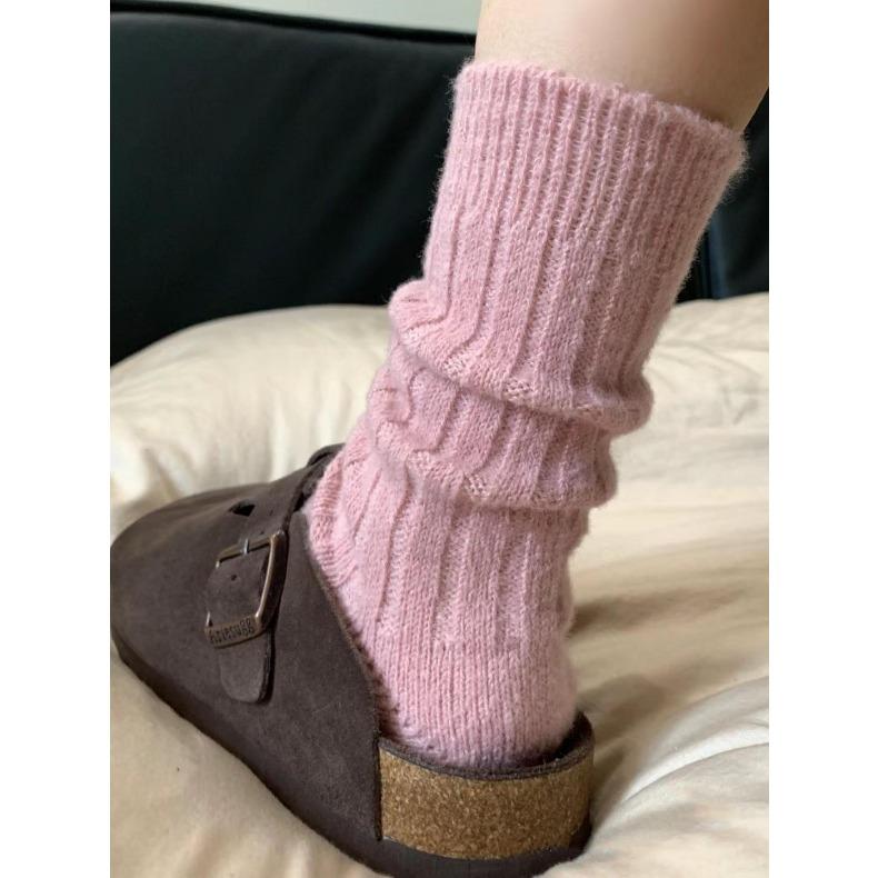 New Winter Cashmere Wool Women Socks Casual Japanese Fashion Solid Color Thicker Long Sock Girls Thermal Warm Crew Sock