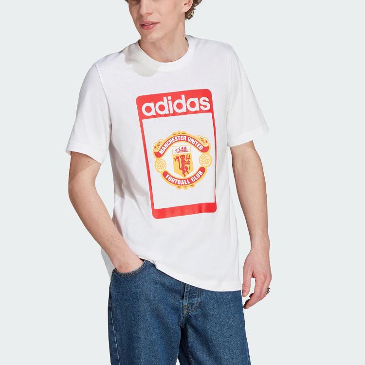 adidas Футболка с коротким рукавом и круглым вырезом Originals Letter Print, мужские топы, белые IP5552