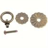 6pcs Ring Pull  Small Cabinet Pull In Antique Brass  Flower Closet Cabinet Door Knob for Cabinets  Armoires(Single Hole with Screw)
