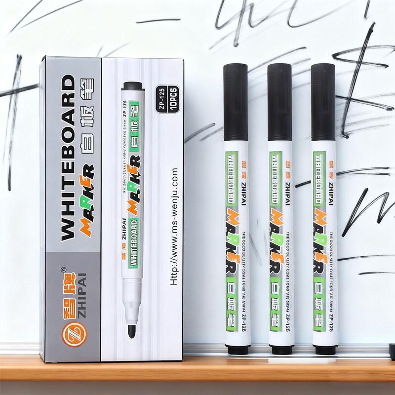 10 Pcs Black Water-based Erasable Whiteboard Pen Blackboard Pen Drawing Board Pen Writing Board Easy-to-erase Office Supplies
