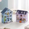 1 Set DIY House Model with Warm Lighting European Style Happy Hut Handmade Model Toy Ornament Cute Wooden Miniature House Building Toy Children Gift