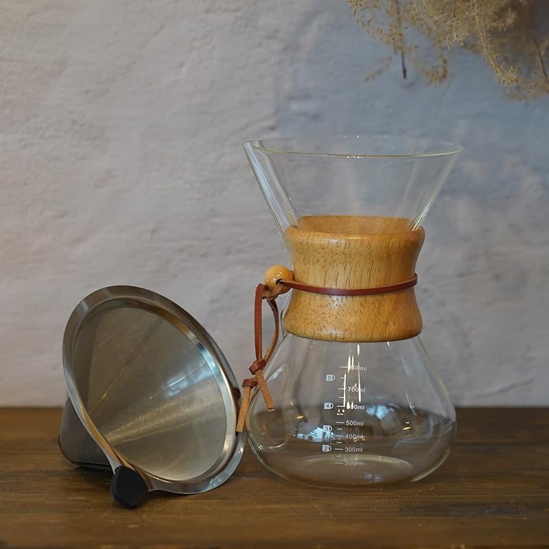 ДЕМИ ЛУС. кофеварка стеклянная кофейная капельница с фильтром из нержавеющей стали кофейная капельница ручной работы из термостойкого стекла (400мл)