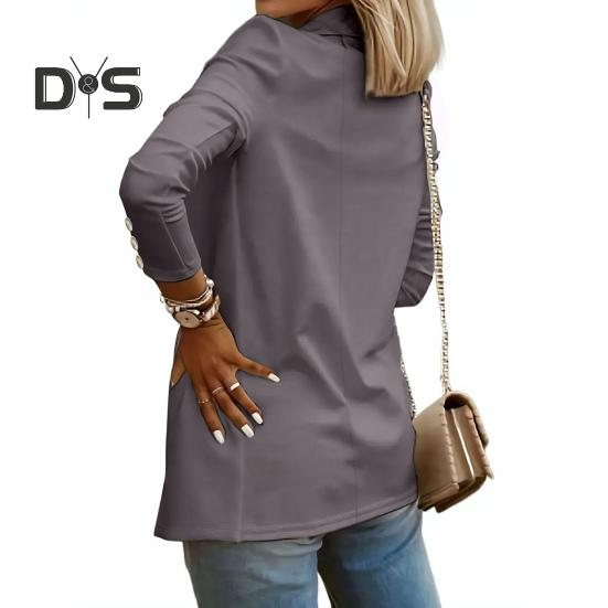 Women Suit Coat Lapel Long Sleeve Open Front Solid Color Dress Coat Business Work Casual Jacket Office Clothes Outwear