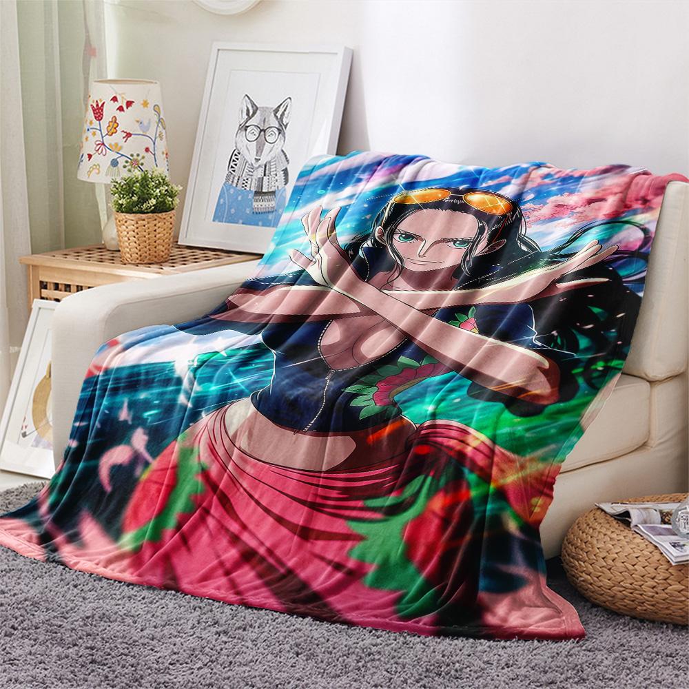 1PC Boa Hancock Patterned Flannel Blanket Suitable For All Seasons For Home Decor Warmth And Comfort Gifts Holiday Present