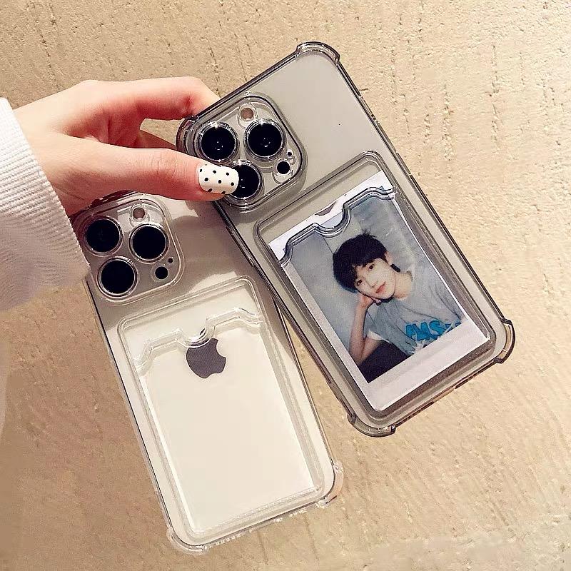 Прозрачный держатель для карточек, чехлы для телефонов Samsung Galaxy A73 5G A 56 55 53 52S 51 42 36 35 34 33 32 26 25 24 23 22S 21S 16 15 06, противоударный чехол для задней крышки