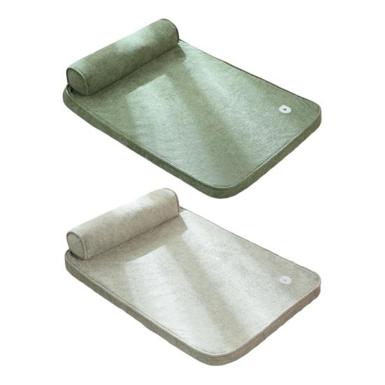 Большая лежанка для собаки, противоскользящий ортопедический коврик для питомца со съемным моющимся чехлом, подушка для сна щенка с поддержкой шеи для пола, для маленьких, средних и больших собак