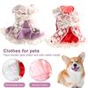 Платье для собаки с бантом, кружево, сохраняет тепло, модная шерстяная одежда для домашних животных, юбка принцессы для щенков, зимняя