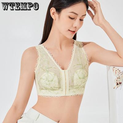 Бюстгальтер на пуговицах спереди Женское нижнее белье больших размеров Женский тонкий бюстгальтер против провисания Бюстгальтер для втягивания груди Без косточек Пуш-ап бюстгальтер