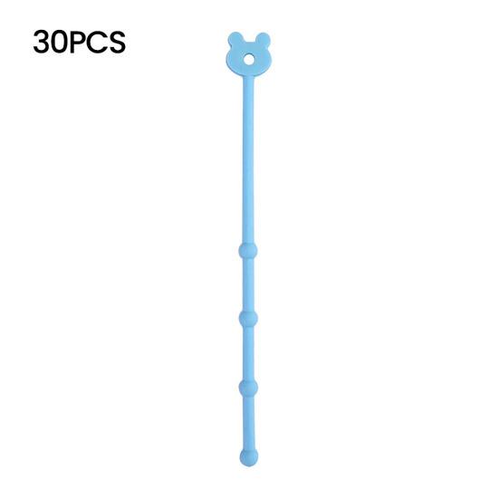 Silicone Cable Ties Reusable Bear Shaped Bag Sealing Zip Tie Multi-Purpose Twist Tie for Food Storage Wire Management
