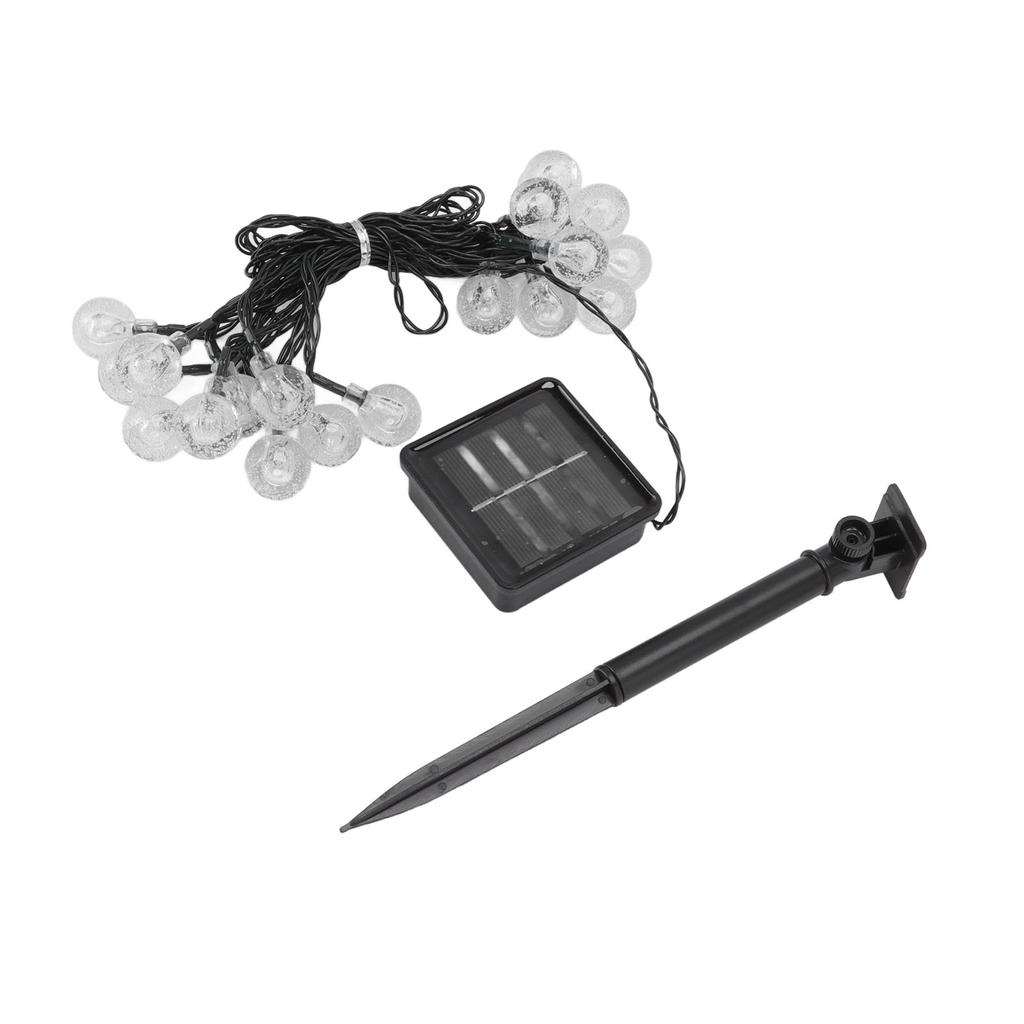 Solar String Lights 20 LED IP65 Waterproof 2 Modes Decorative Outdoor Ball Lamp String for Camping