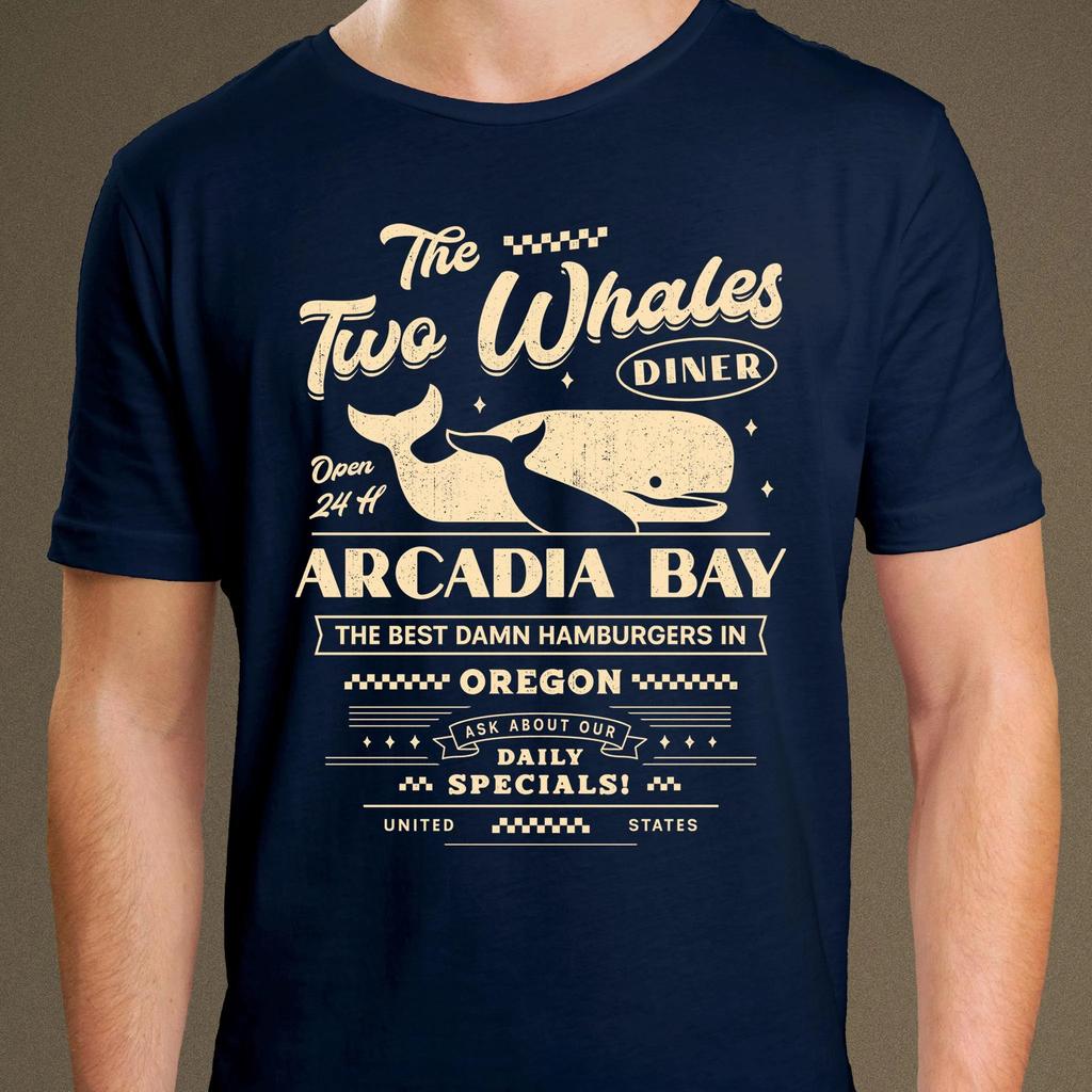 Игровой топ с принтом Life Is Strange The Two Whales Diner Летний мужской и женский хлопковый топ с коротким рукавом