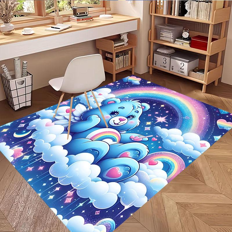 Care Bears Print Rug, Washable Floor Carpet, For Entryway Dorm Laundry Room Office Study, Home Decor Birthday Christmas Gift