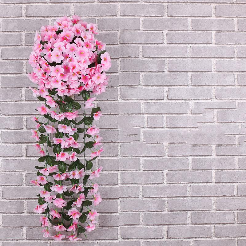 Фиолетовый искусственный лист, гирлянда, лоза, искусственный цветок, настенный подвесной цветок орхидеи, Свадебная вечеринка, домашний декор