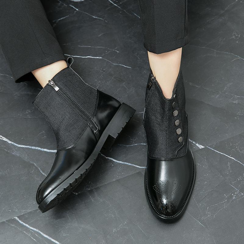 Новые модные мужские высокие однобортные ботинки «Челси» мужские персонализированные полированные ботинки «Мартин» в британском стиле