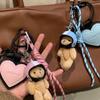 Брелок для ключей в форме сердца, брелок для телефона, креативный брелок для ключей от машины, брелок для ключей в виде шлема и медведя, подвесные украшения, шарм для сумки для женщины