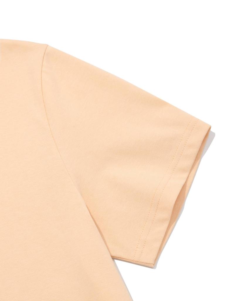 COVERNAT WOMAN Regular Fit Glitter Copper Logo T-Shirt Salmon
