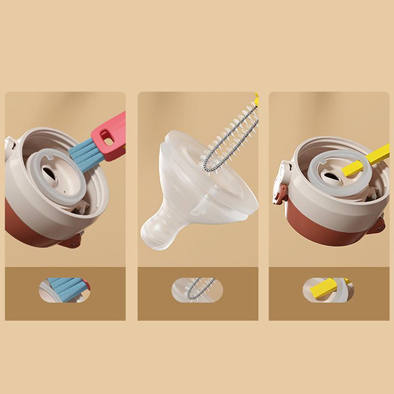 Щетка для крышки цветочной чашки, щетка для чистки пазов в углублениях чашек, щетка для чистки стаканов для воды «три в одном», щетка для чистки бутылок с трубочкой