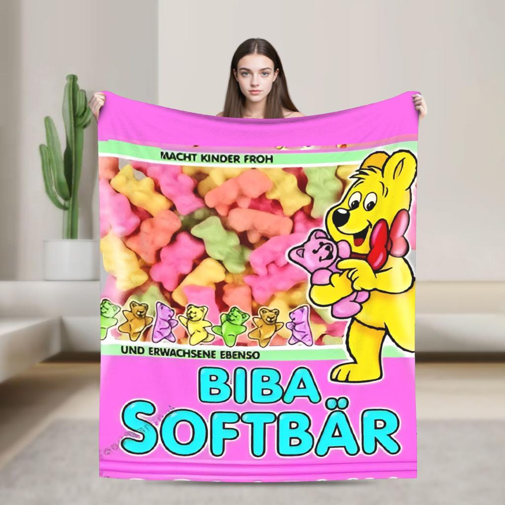 Фланелевые одеяла с конфетами Haribo, супермягкое покрывало для декора дома, путешествий в самолете, покрывало на кровать, диван-кровать