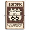 Ретро жестяная металлическая вывеска Route 66 - Декор для стен American Iron Art