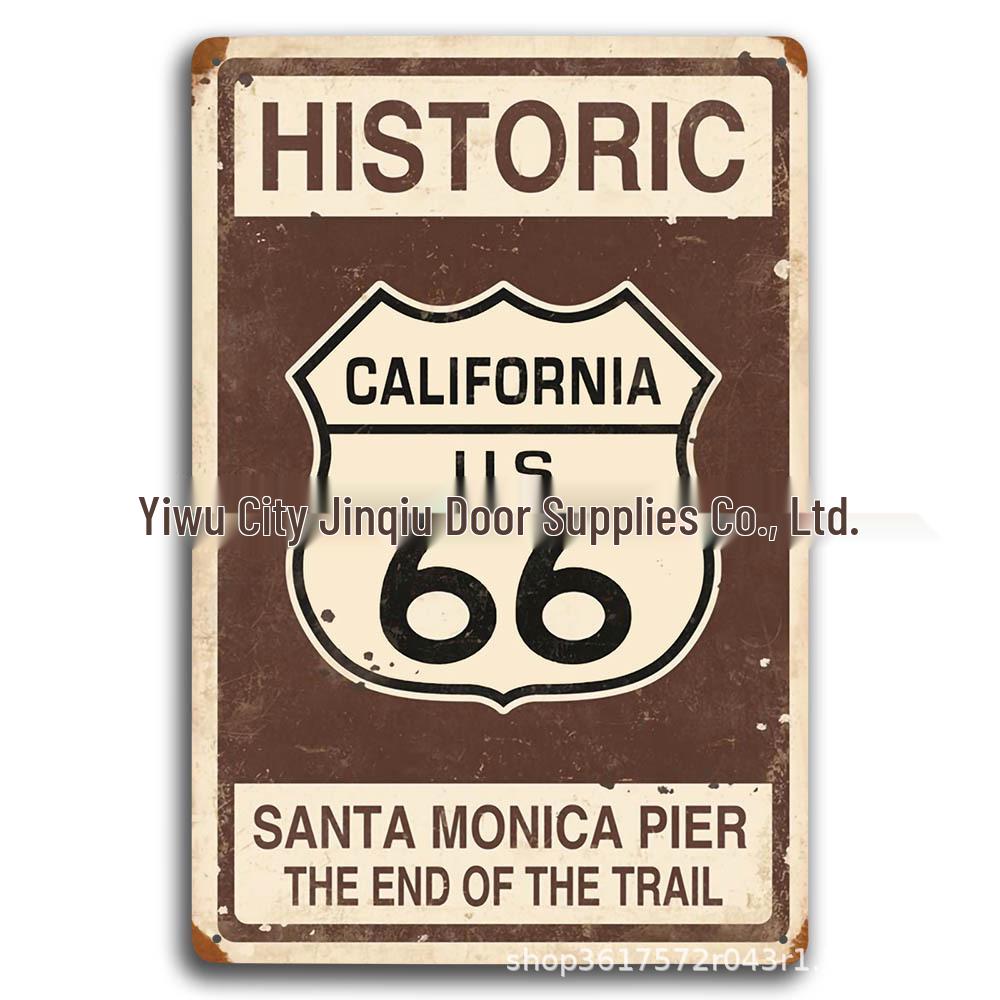 Ретро жестяная металлическая вывеска Route 66 - Декор для стен American Iron Art